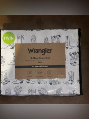 NEW Wrangler Blue Cowboy Boots 3pc Twin Size Sheet Set – All Season Comfort